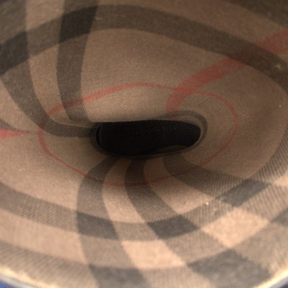 Leather Burberry Rain Boots Lined with Fabric Signature Checker Design Sz. 11 - Picture 5 of 6